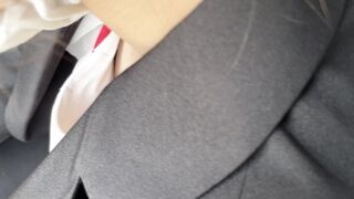 タバコ中の胸チラ⑥ 旅行代理店のお姉さんやばすぎ voyeur jp