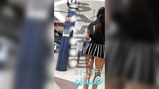 個人撮影 昼間 野外露出 y浜駅アナルプラグ散歩 短過ぎる股上3cmスカート voyeur jp