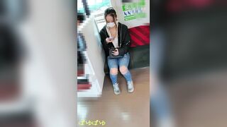 胸チラギャルの浮きブラ乳首顔有 voyeur jp