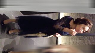 4k bomb586 披露宴用ドレスの童顔美人お姉さんのスケスケレース白p エスカめくり voyeur jp