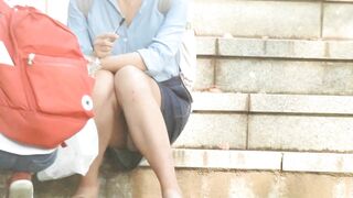 お座りお姉さん発見 ｆｈｄ 大変です パンツが見えてますよ１６６ voyeur jp